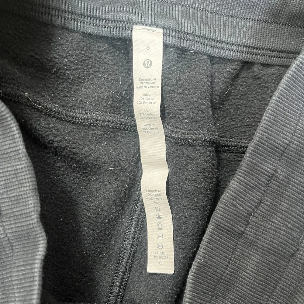 Lululemon Scuba Jogger Sweatpants Black Womens Size 8 Fleece Drawstring